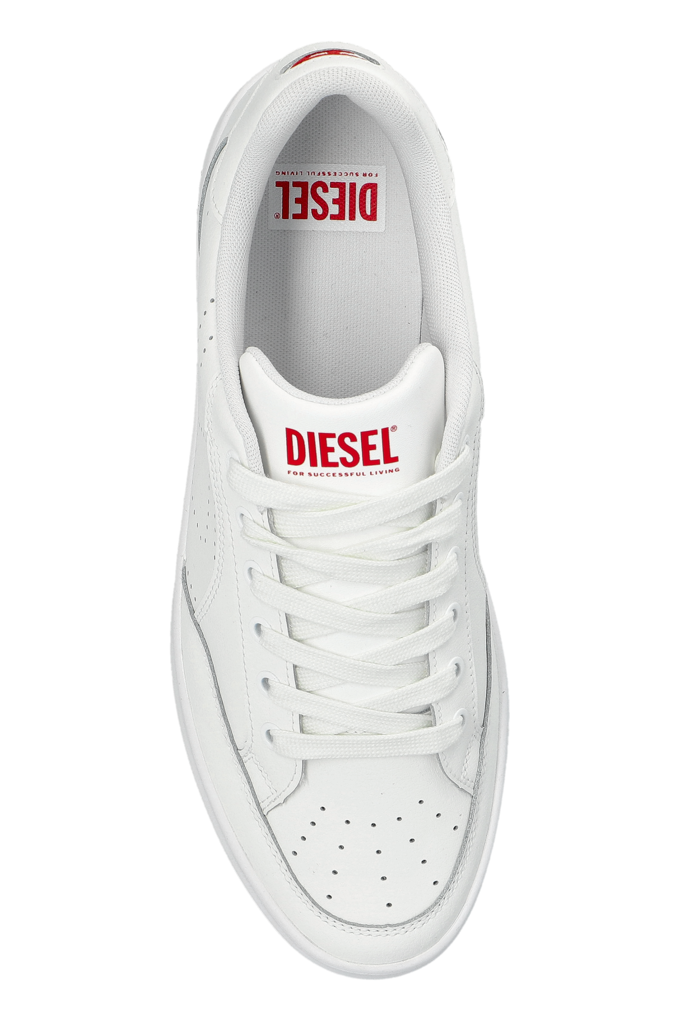 スニーカー DIESEL FW25 'S-Dakota Low W' sneakers (Y03507P0476 T1002) Women's S-Dakota-Leather sneakers with perforated logo